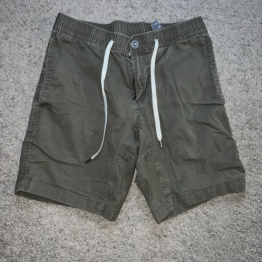 Vuori Shorts Mens Small Brown Organic Cotton Drawstring Waist RipStop